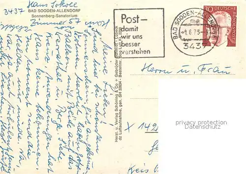 AK / Ansichtskarte Bad_Sooden Allendorf Sonnenberg Sanatorium Bad_Sooden Allendorf