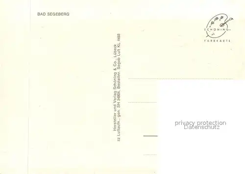 AK / Ansichtskarte Bad_Segeberg Fliegeraufnahme Bad_Segeberg
