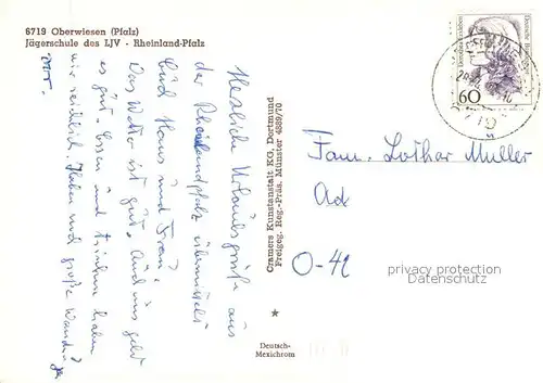 AK / Ansichtskarte Oberwiesen Jaegerschule des LJV Rheinland Pfalz Fliegeraufnahme Oberwiesen