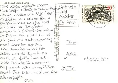 AK / Ansichtskarte Groemitz_Ostseebad Fliegeraufnahme Groemitz_Ostseebad