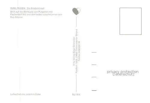 AK / Ansichtskarte Insel_Ruegen Steilkueste Putgarten mit Fischerdorf Vitt und den Leuchttuermen von Kap Arkona Fliegeraufnahme Insel Ruegen