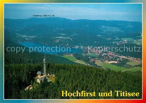 AK / Ansichtskarte Titisee Fliegeraufnahme mit Feldberg und Hochfirst Titisee
