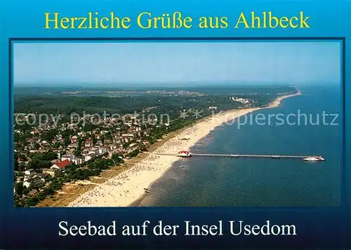 AK / Ansichtskarte Ahlbeck_Ostseebad Fliegeraufnahme mit Seebruecke Ahlbeck_Ostseebad