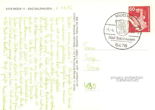 AK / Ansichtskarte Nidda Fliegeraufnahme Nidda