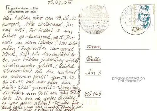 AK / Ansichtskarte Erfurt Fliegeraufnahme mit Augustinerkloster Erfurt