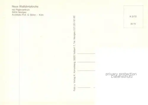 AK / Ansichtskarte Neviges_Velbert Neue Wallfahrtskirche Fliegeraufnahme Neviges Velbert