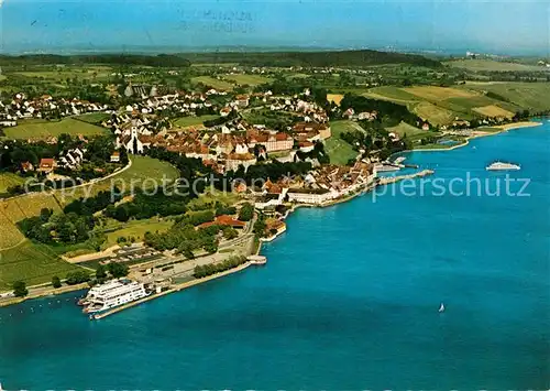 AK / Ansichtskarte Meersburg_Bodensee Fliegeraufnahme Faehrhafen Meersburg Bodensee