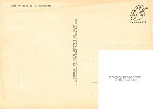AK / Ansichtskarte Osterode_Harz Soesetalsperre Osterode_Harz