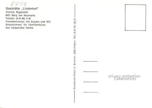 AK / Ansichtskarte Berg_Neumarkt Gaststaette Lindenhof Berg Neumarkt