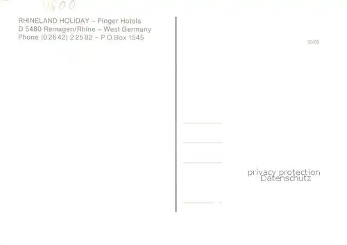 AK / Ansichtskarte Remagen Rhineland Holiday Pinger Hotels Remagen