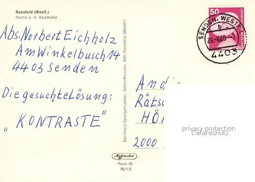 AK / Ansichtskarte Raesfeld Engel Apotheke Raesfeld