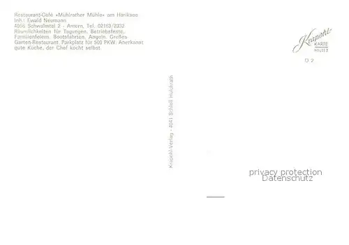 AK / Ansichtskarte Schwalmtal_Niederrhein Restaurant Cafe Muehlrather Muehle Schwalmtal Niederrhein