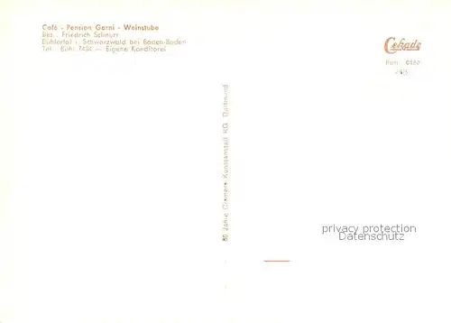 AK / Ansichtskarte Buehlertal Cafe Weinstube Schnurr Buehlertal