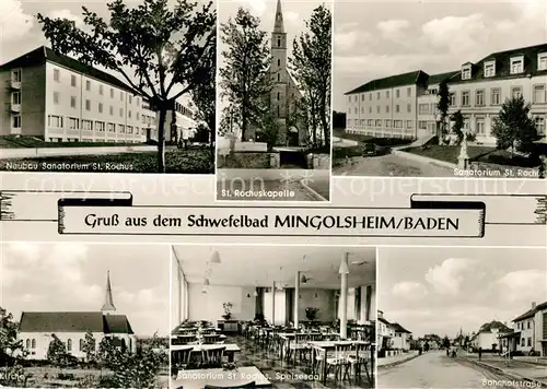 AK / Ansichtskarte Mingolsheim Neubau Sanatorium Sankt Rochus Rochuskapelle Kirche Mingolsheim