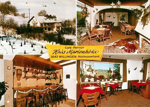 AK / Ansichtskarte Willingen_Sauerland Cafe Pension Haus Marienhoehe Willingen_Sauerland