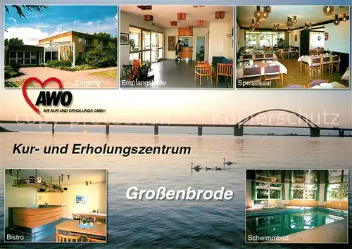 AK / Ansichtskarte Grossenbrode_Ostseebad Kur Erholungszentrum Speisesaal Bistro Schwimmbad Grossenbrode_Ostseebad