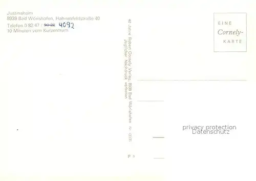 AK / Ansichtskarte Bad_Woerishofen Justinaheim Bad_Woerishofen