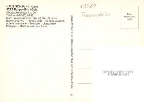 AK / Ansichtskarte Ruhpolding Haus Sonja Ruhpolding