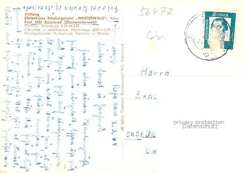 AK / Ansichtskarte Rennerod Stiftung Christliches Erholungsheim Westerwald Rennerod