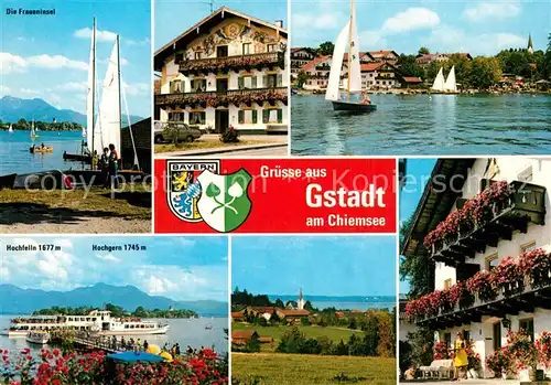 AK / Ansichtskarte Gstadt_Chiemsee Fraueninsel Hochfelln Hochgern Gstadt_Chiemsee