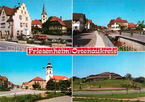 AK / Ansichtskarte Friesenheim_Baden Rathausplatz Kirchen Sternenberghalle Friesenheim_Baden