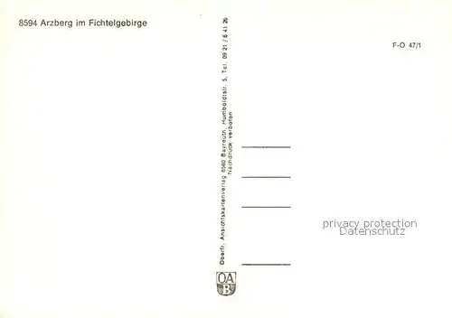 AK / Ansichtskarte Arzberg_Oberfranken Ortsansicht Arzberg Oberfranken