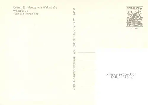 AK / Ansichtskarte Bad_Rothenfelde Evangelisches Erholungsheim Waldstrasse Bad_Rothenfelde