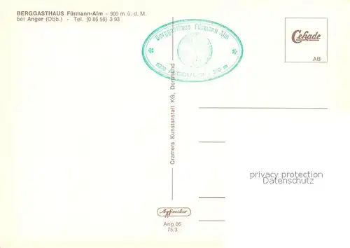 AK / Ansichtskarte Anger_Bad_Reichenhall Berggasthaus Fuermann Alm 