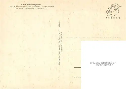 AK / Ansichtskarte Altsimonswald Cafe Maerchengarten Altsimonswald