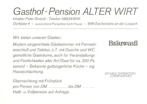 AK / Ansichtskarte Eschenlohe Gasthof Pension Alter Wirt Eschenlohe