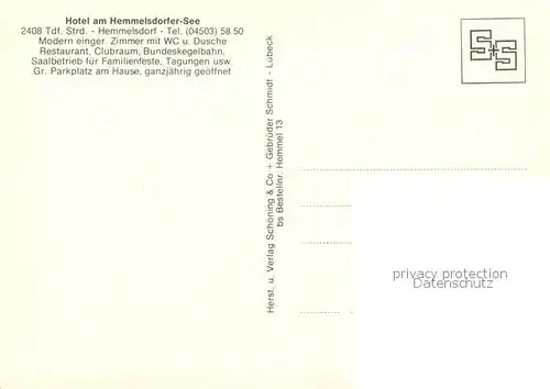 AK / Ansichtskarte Hemmelsdorf Hotel am Hemmelsdorfer See Speisesaal Hemmelsdorf