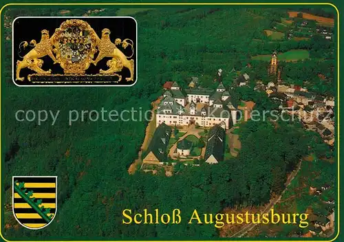 AK / Ansichtskarte Augustusburg Fliegeraufnahme Schloss Augustusburg