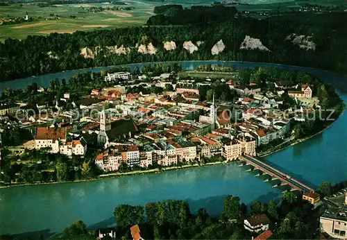 AK / Ansichtskarte Wasserburg_Inn Fliegeraufnahme Wasserburg Inn