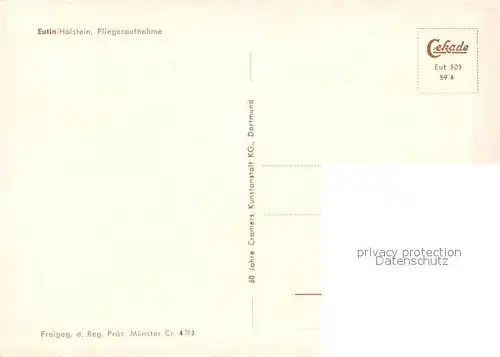 AK / Ansichtskarte Eutin Fliegeraufnahme Eutin