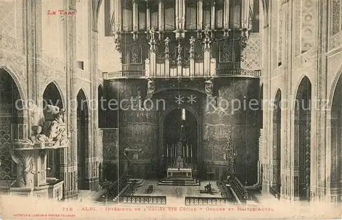AK / Ansichtskarte Albi_Tarn Interieur de l Eglise Sainte Cecile Orgues et Maitre Autel Albi_Tarn
