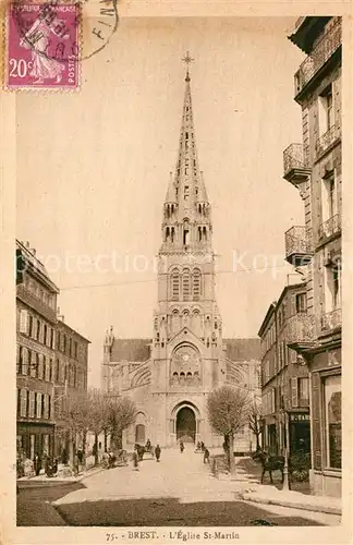 AK / Ansichtskarte Brest_Finistere Eglise Saint Martin Brest_Finistere