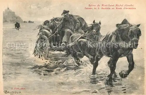 AK / Ansichtskarte Le_Mont Saint Michel Tableau de E. Baudoux au Musee d Avranches Kuenstlerkarte Le_Mont Saint Michel