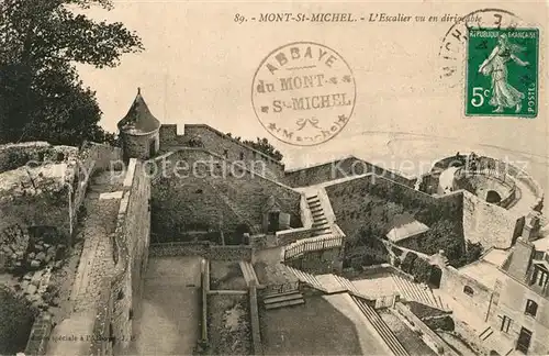 AK / Ansichtskarte Le_Mont Saint Michel Escalier vu en dirigeable Le_Mont Saint Michel