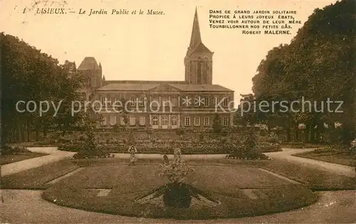 AK / Ansichtskarte Lisieux Jardin Public et le Musee Lisieux