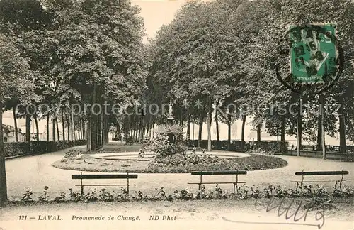 AK / Ansichtskarte Laval_Mayenne Promenade de Change Fontaine Laval Mayenne