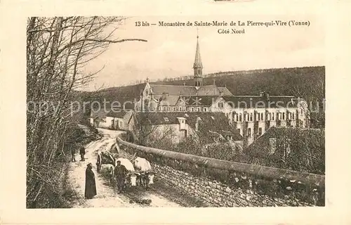 AK / Ansichtskarte La_Pierre qui Vire Monastere de Sainte Marie Kloster Ochsenkarren La_Pierre qui Vire