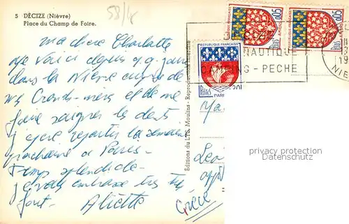 AK / Ansichtskarte Decize Place du Champ de Foire  Decize