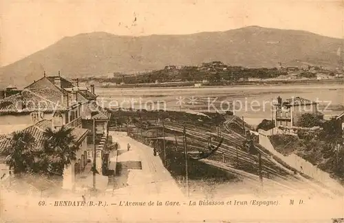 AK / Ansichtskarte Hendaye_Pyrenees_Atlantiques Avenue de la Gare Bidassoa Irun Hendaye_Pyrenees