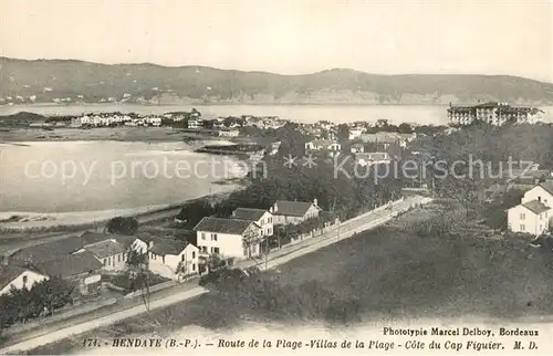 AK / Ansichtskarte Hendaye_Pyrenees_Atlantiques Route de la Plage Villas Cote du Cap Figuier  Hendaye_Pyrenees