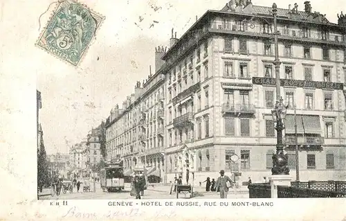 AK / Ansichtskarte Geneve_GE Hotel de Russie Rue du Mont Blanc  Geneve_GE