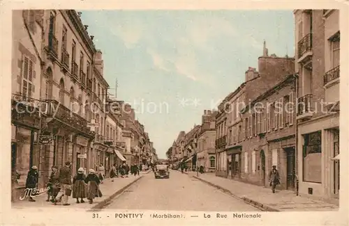 AK / Ansichtskarte Pontivy La Rue Nationale Pontivy