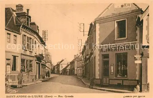 AK / Ansichtskarte Saint Andre de l_Eure Rue Grande Alimentation Saint Andre de l Eure