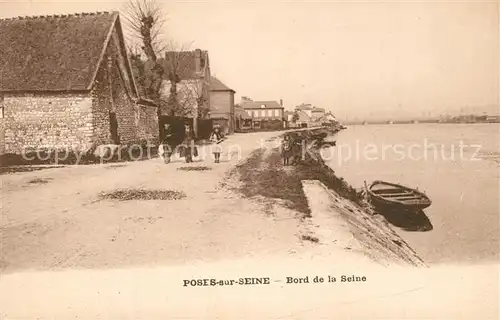 AK / Ansichtskarte Asnieres sur Seine Poses Bord de la Seine Asnieres sur Seine