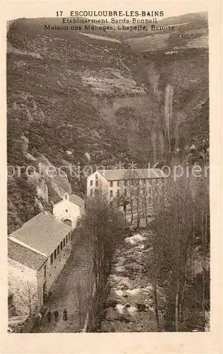 AK / Ansichtskarte Escouloubre Etablissement Sarda Bonnail Maison des Menages Chapelle Remise Escouloubre