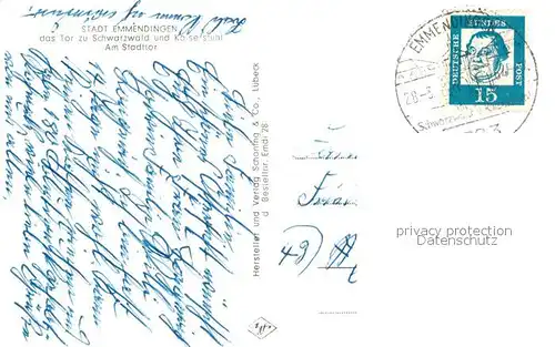 AK / Ansichtskarte Emmendingen Partie am Stadttor Emmendingen